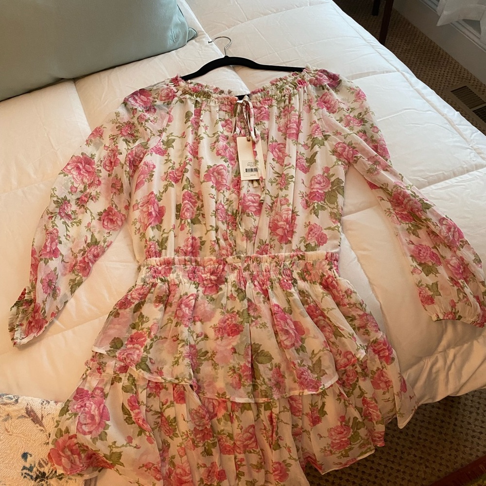 LoveShackFancy Popover Dress/Blushing Rose - Picture 2 of 4